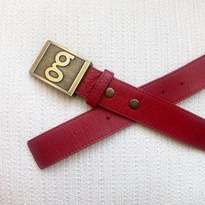 GBelts Ladies Adjustable Leather Red Belt | Medium